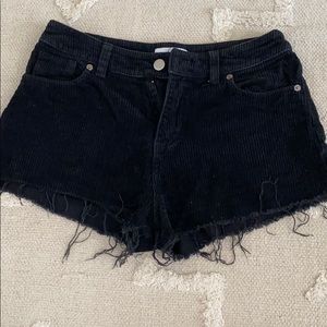 Black corduroy shorts
